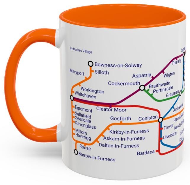 Cumbria Metro Map Mug: Lake District Souvenir