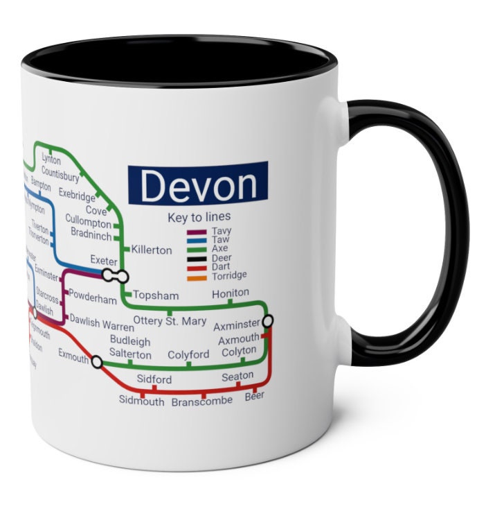 Devon Metro Map Mug: Ceramic Travel Gift