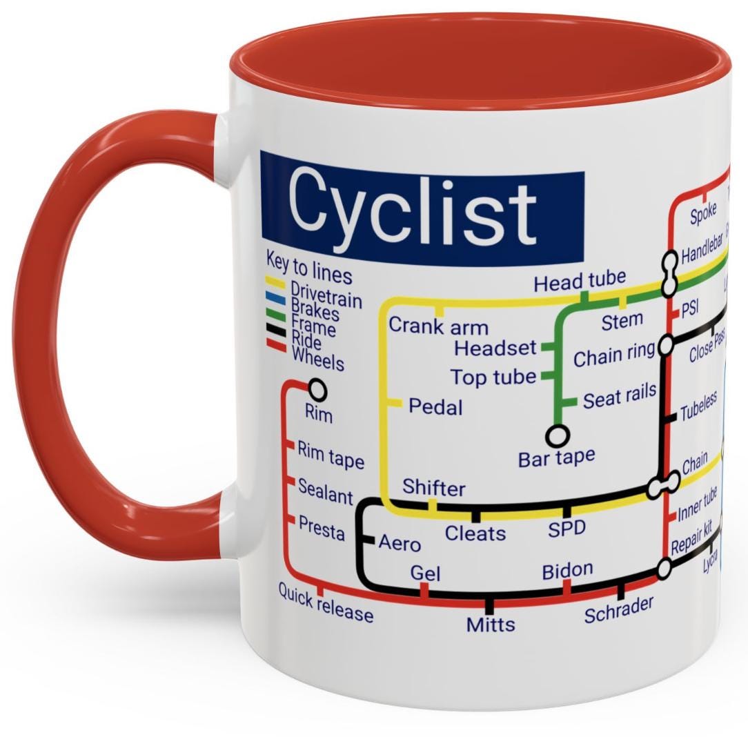 Cycling Metro Map Mug: Unique Cyclist Gift