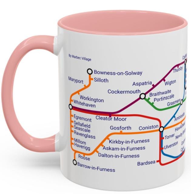 Cumbria Metro Map Mug: Lake District Souvenir