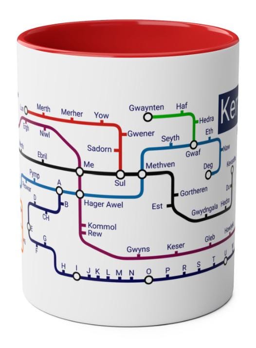 Kernewek Metro Mug: Cornish Language Learners Gift
