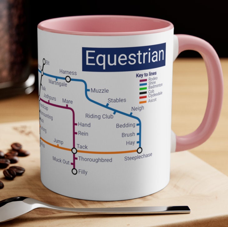 Equestrian Metro Map Mug: Horse Lover Gift