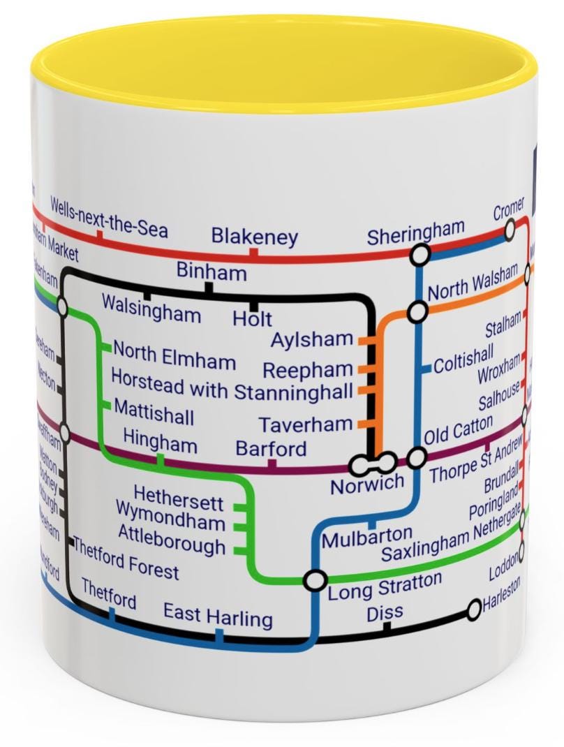 Norfolk metro mug,Norfolk Gifts, Norfolk Gifts,Norfolk Souvenir, Norfolk mug, Norwich ,Great Yarmouth,Norfolk Broads,Norwich City,Hunstanton