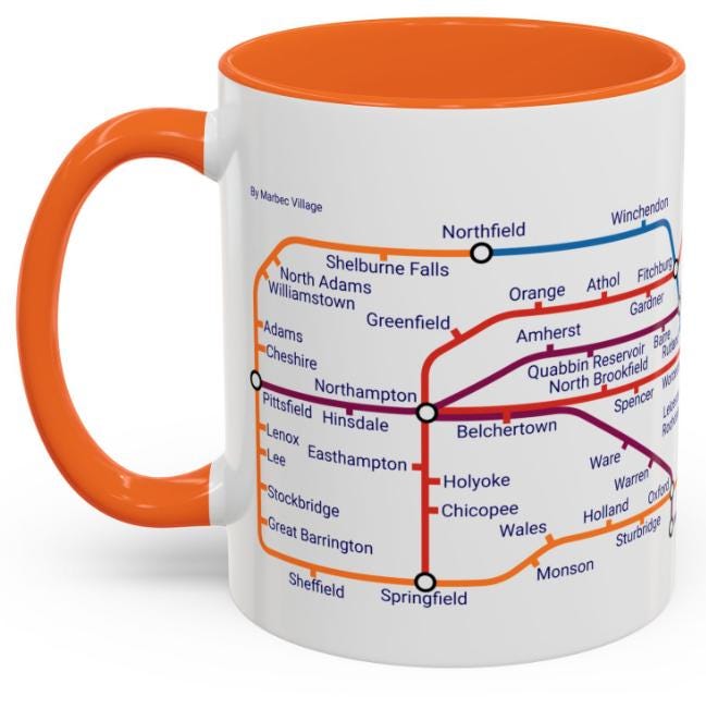 Massachusetts Metro Map Mug: Boston, Cape Cod, & More