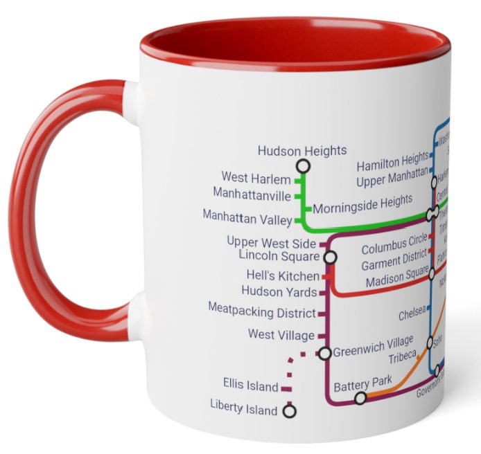 Manhattan Subway Map Mug: NYC Souvenir Gift