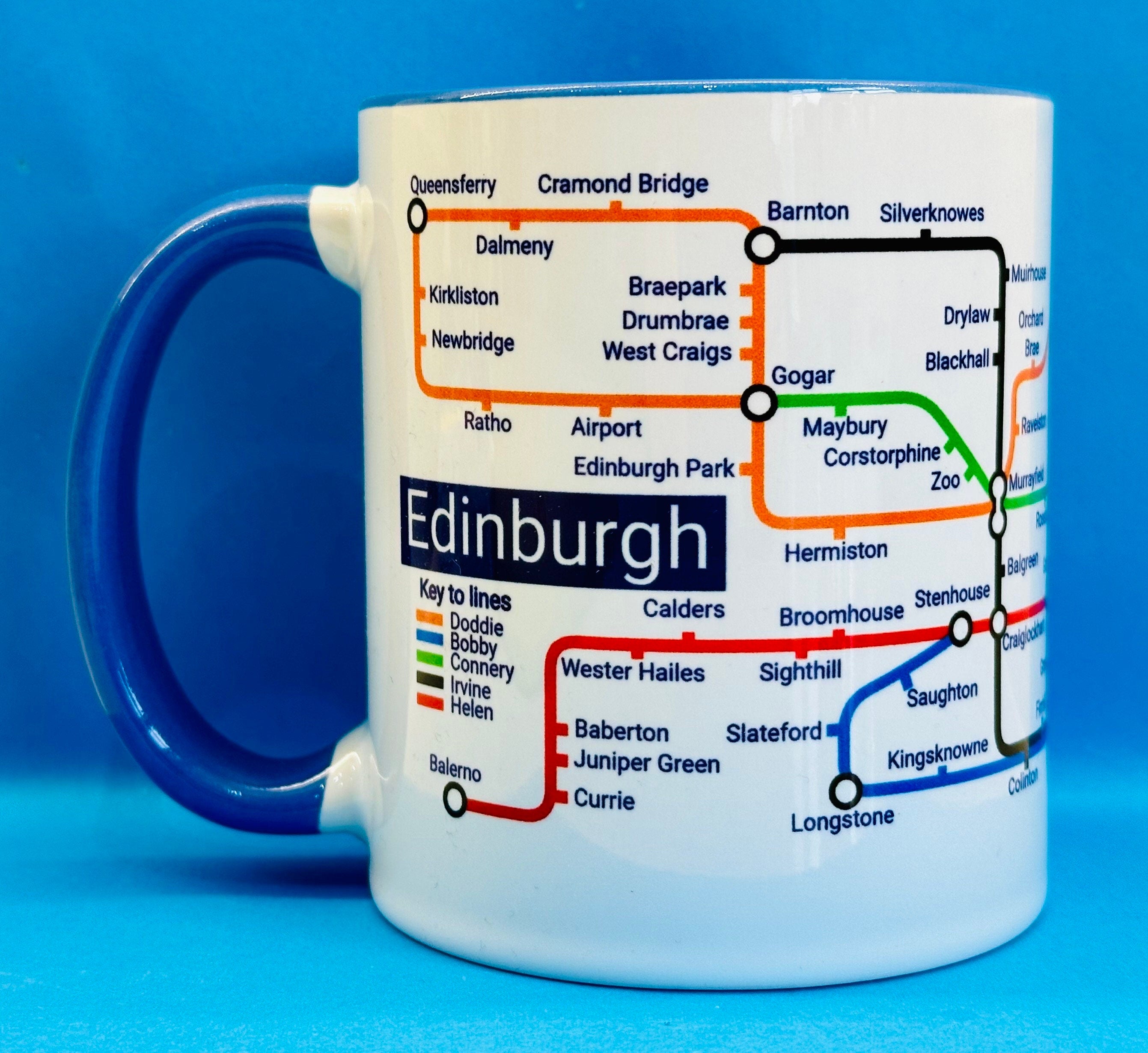 Edinburgh Metro Mug - featuring a journey through the capital city of Scotland.