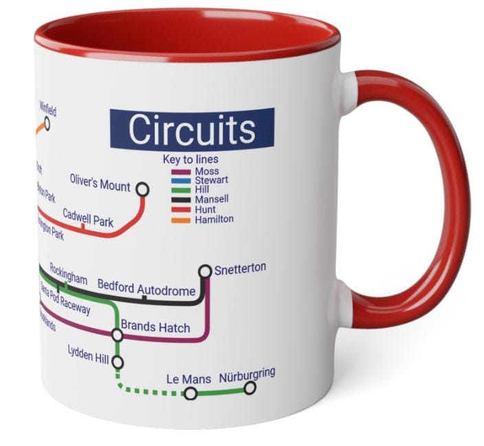 UK Motor Racing Circuits Mug: Motorsport Fan Gift