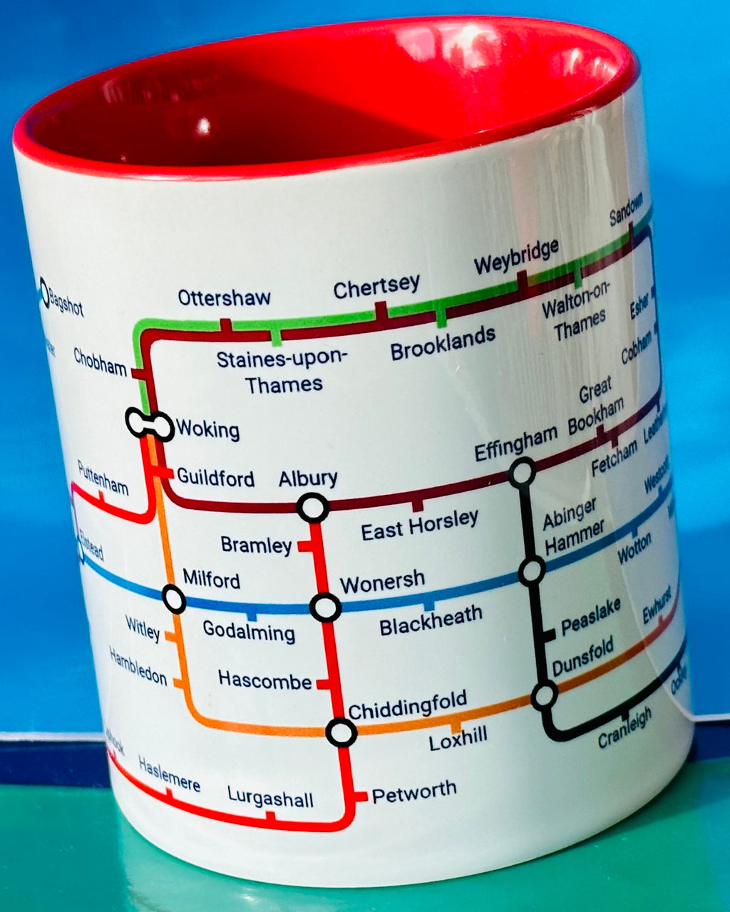 Surrey Hills Metro Map Mug - Colorful Ceramic Coffee Cup