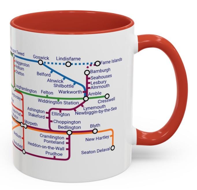 Northumberland Metro Mug: Ceramic Souvenir Gift
