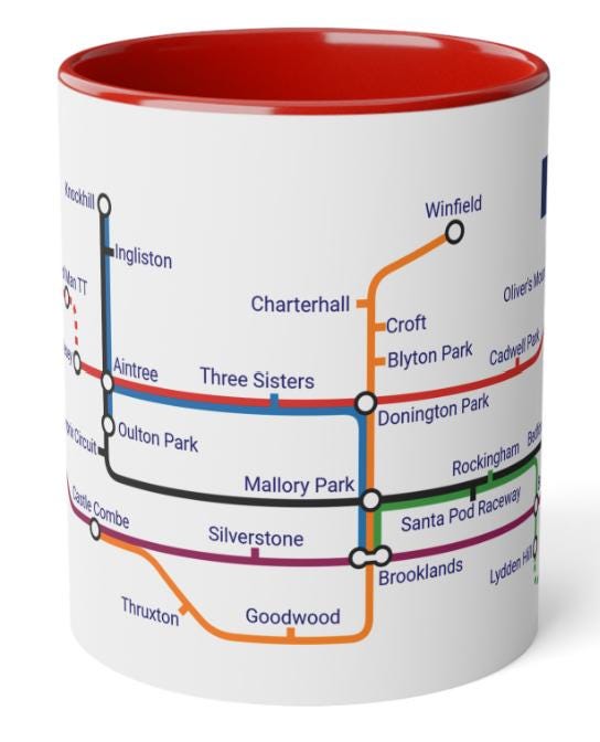 UK Motor Racing Circuits Mug: Motorsport Fan Gift