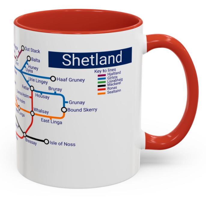 Shetland Islands Metro Mug: Scottish Fair Isle Design