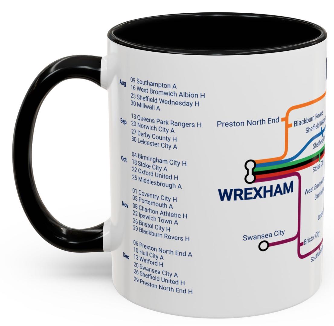 Wrexham football 25/26 - The Championship fixtures!! Featuring all opposition for the next promotion! Wrexham gift.
