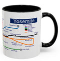 Yosemite Metro Map Mug: Valley Landmarks Ceramic Coffee Cup