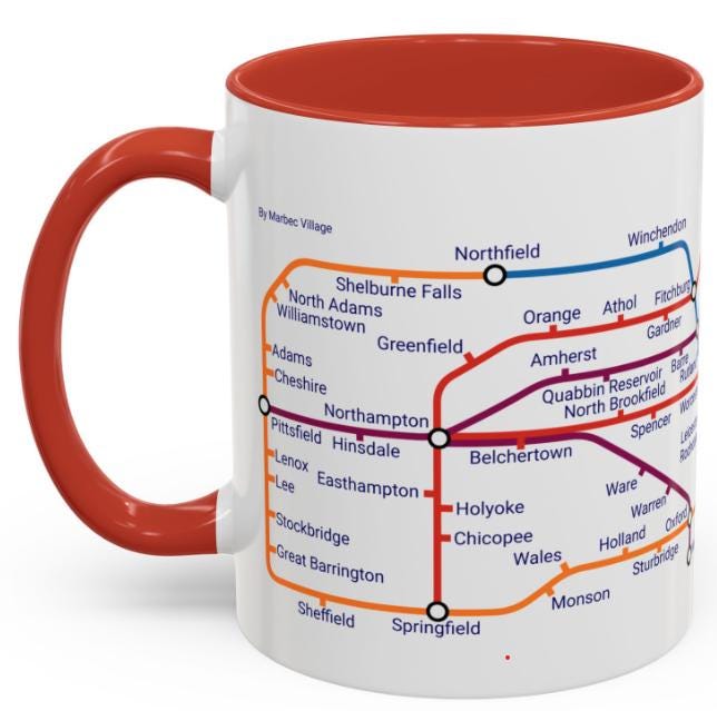 Massachusetts Metro Map Mug: Boston, Cape Cod, & More