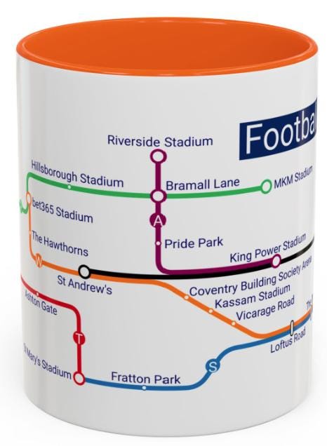 Championship Football Stadium Mug: Unique Fan Art Gift