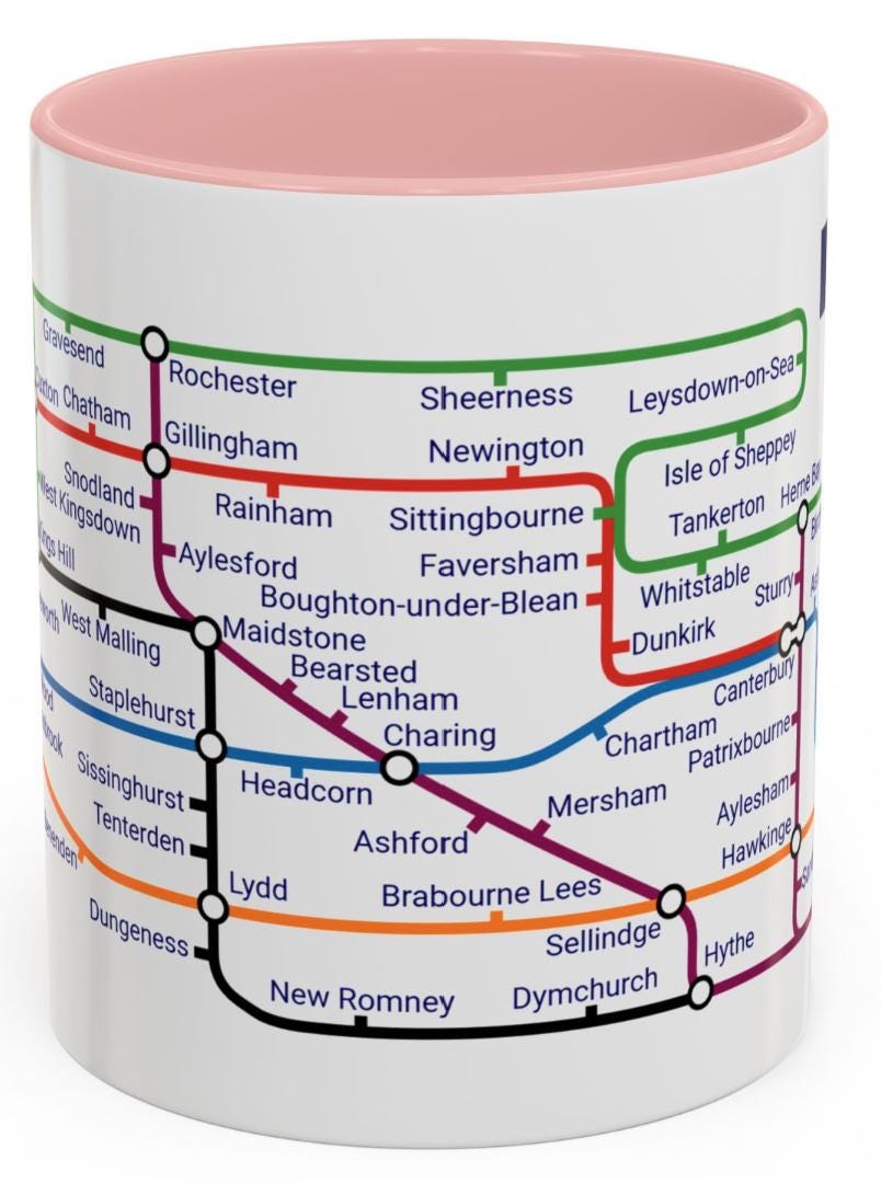 Kent Metro Mug: Canterbury, Dover, Margate Souvenir