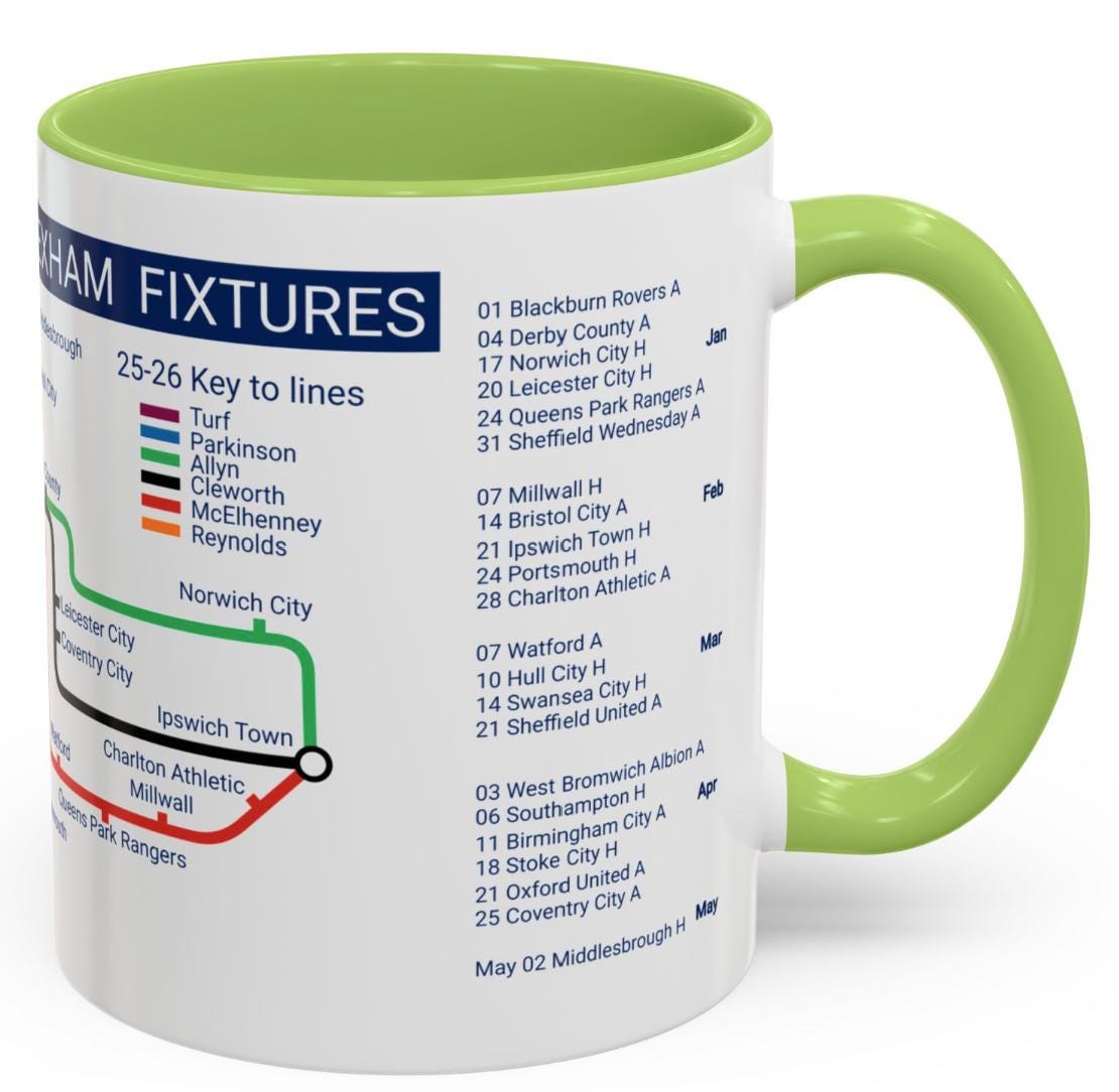 Wrexham football 25/26 - The Championship fixtures!! Featuring all opposition for the next promotion! Wrexham gift.