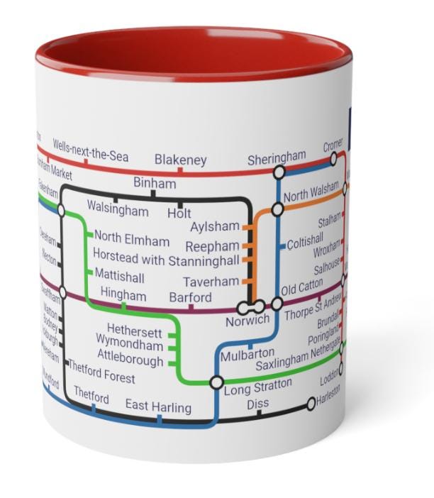 Norfolk metro mug,Norfolk Gifts, Norfolk Gifts,Norfolk Souvenir, Norfolk mug, Norwich ,Great Yarmouth,Norfolk Broads,Norwich City,Hunstanton