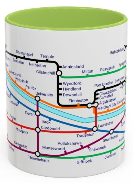 Glasgow Metro Mug. A trip around the Clyde - Updated 2025 edition. Celtic and Rangers fans