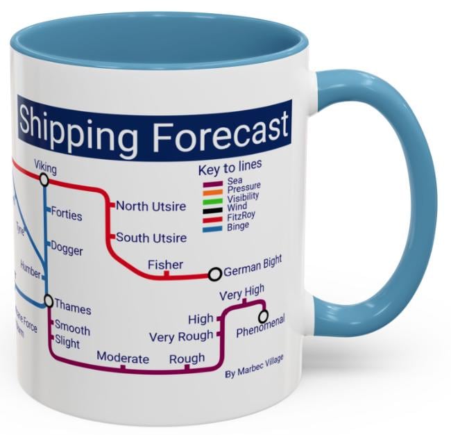 Shipping Forecast Mug: BBC Radio 4 Nautical Gift
