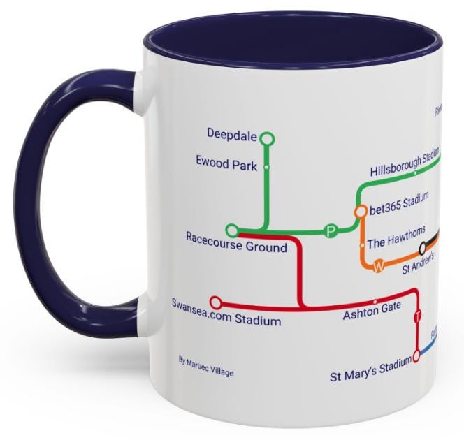 Championship Football Stadium Mug: Unique Fan Art Gift