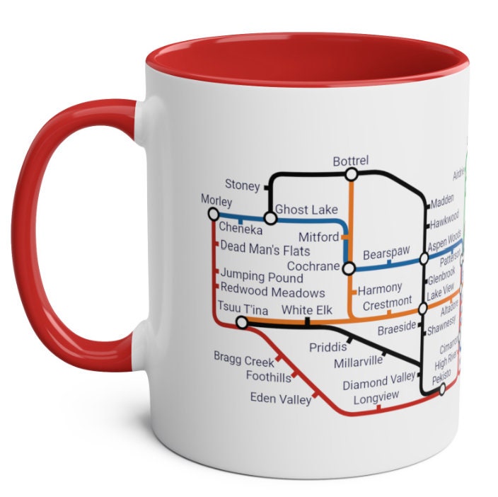 Calgary Metro Map Mug - Urban Chic Coffee Cup - Canada Gift