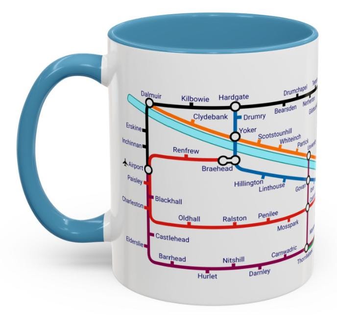 Glasgow Metro Mug. A trip around the Clyde - Updated 2025 edition. Celtic and Rangers fans