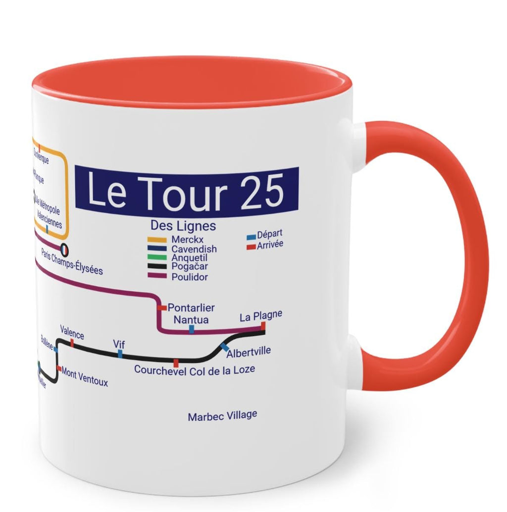 Tour de France 2025 Metro Mug: Cycling Gift, Metro Design