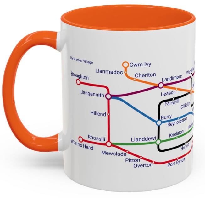 Gower Peninsula Mug: Swansea, Rhossili, and Three Cliffs Bay