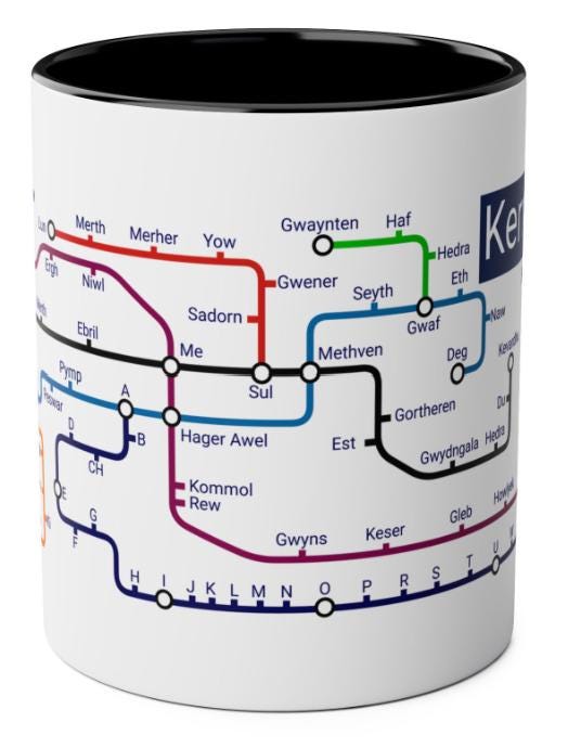 Kernewek Metro Mug: Cornish Language Learners Gift