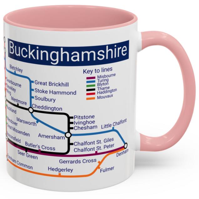 Buckinghamshire Metro Map Mug: Colorful UK Town Design
