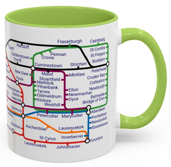 Aberdeenshire Metro Map Mug: Scotland Travel Gift