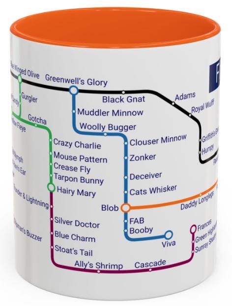 Fly Fishing Lures Metro Mug for Anglers