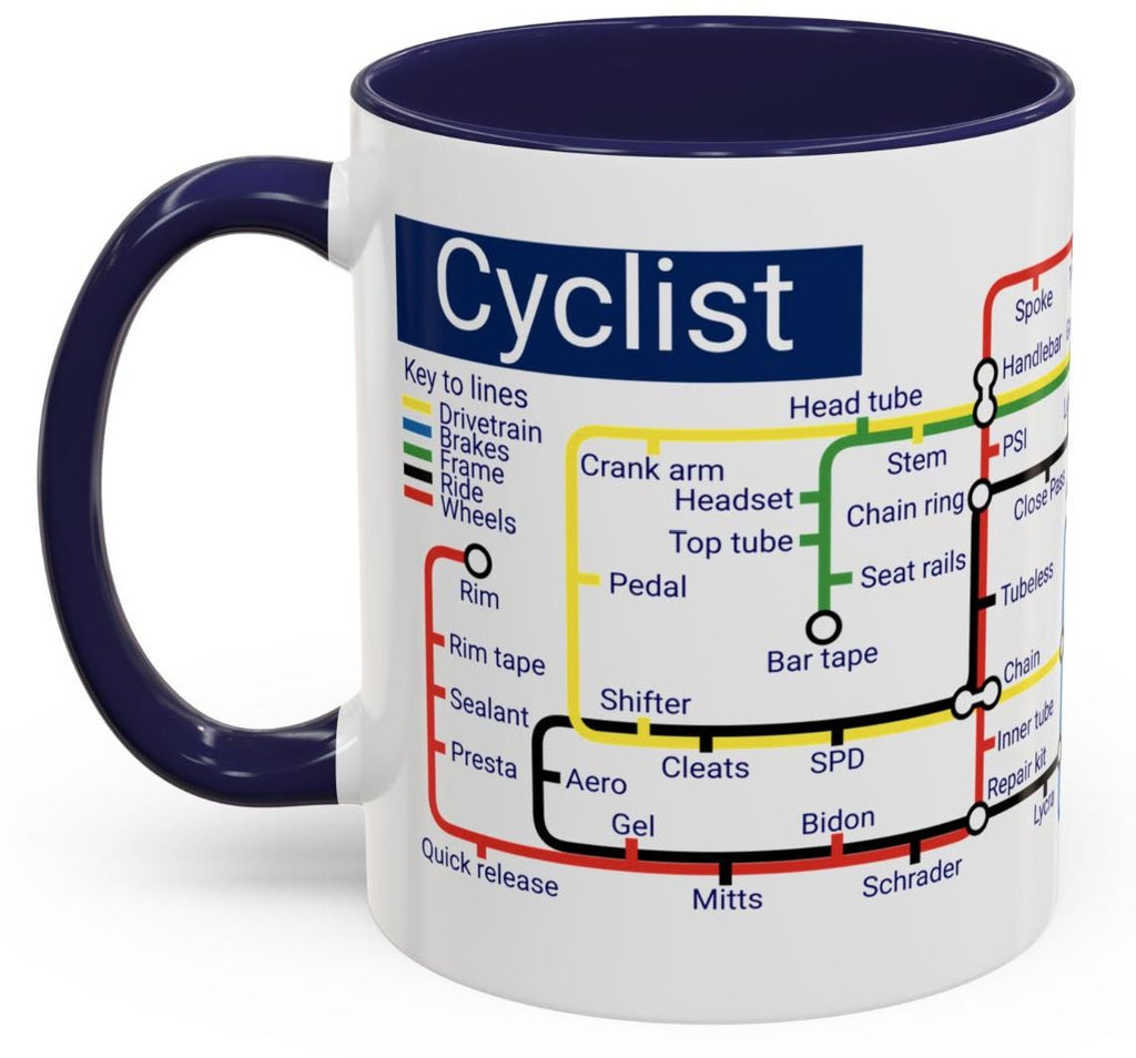 Cycling Metro Map Mug: Unique Cyclist Gift