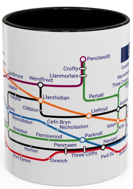 Gower Peninsula Mug: Swansea, Rhossili, and Three Cliffs Bay