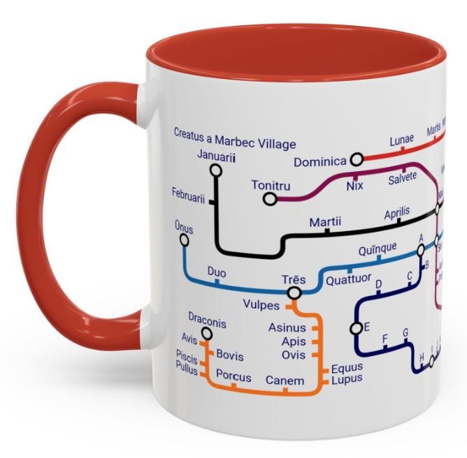 Latin Metro Mug: Classical Language Gift