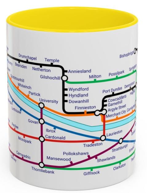 Glasgow Metro Mug. A trip around the Clyde - Updated 2025 edition. Celtic and Rangers fans