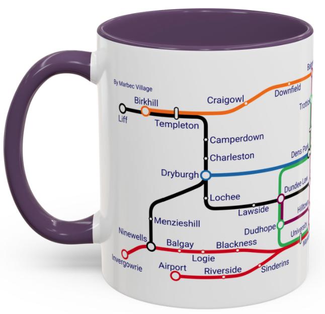 Dundee Scotland Mug: Metro Map Design, Scottish Souvenir