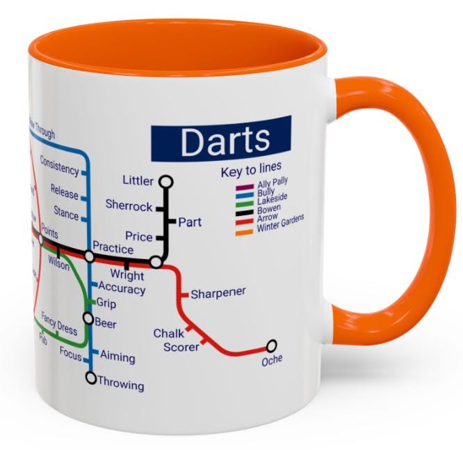 Darts Metro Mug - Hit the Bullseye with Every Sip