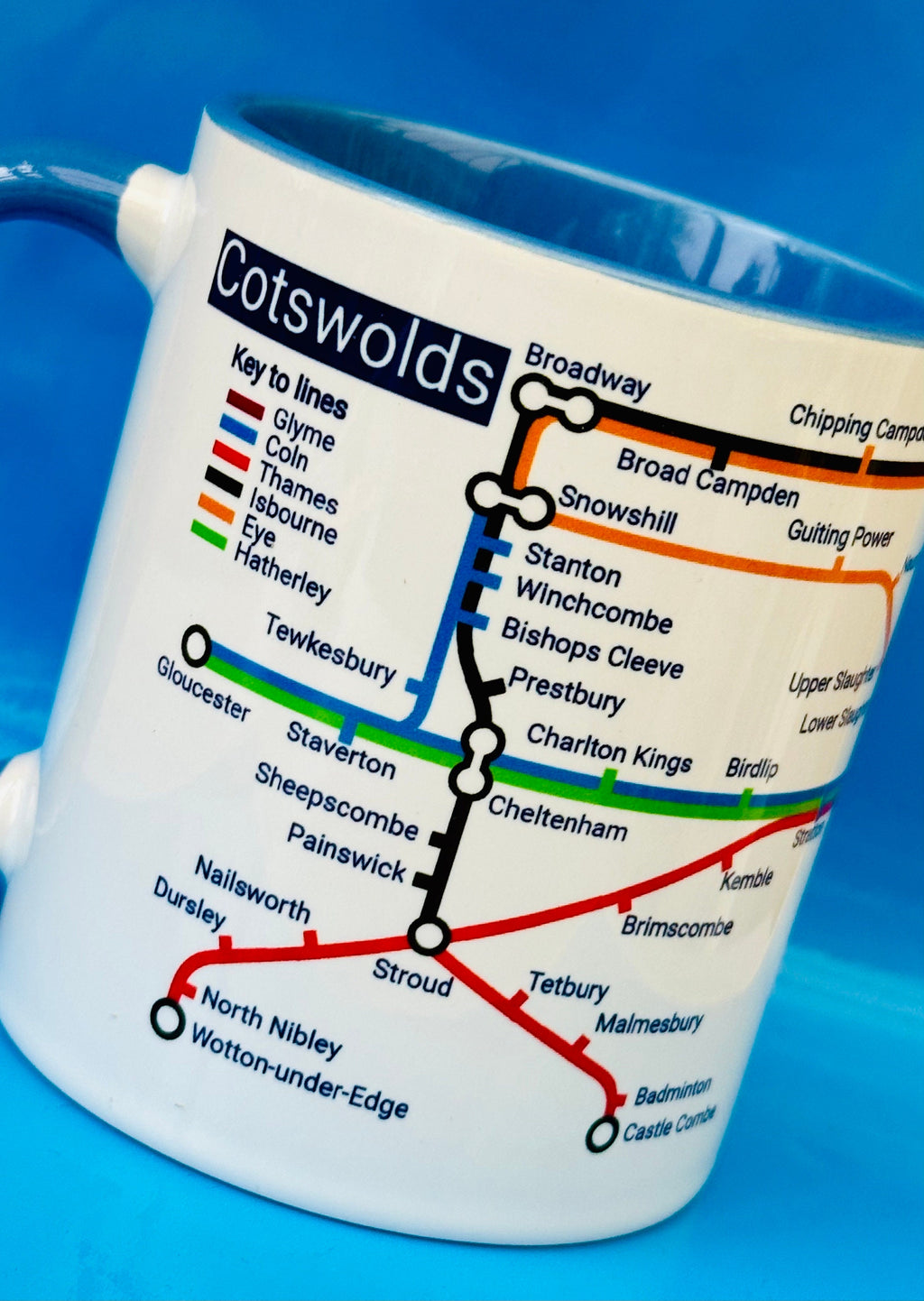 Cotswolds Metro Map Mug: Unique England Travel Gift