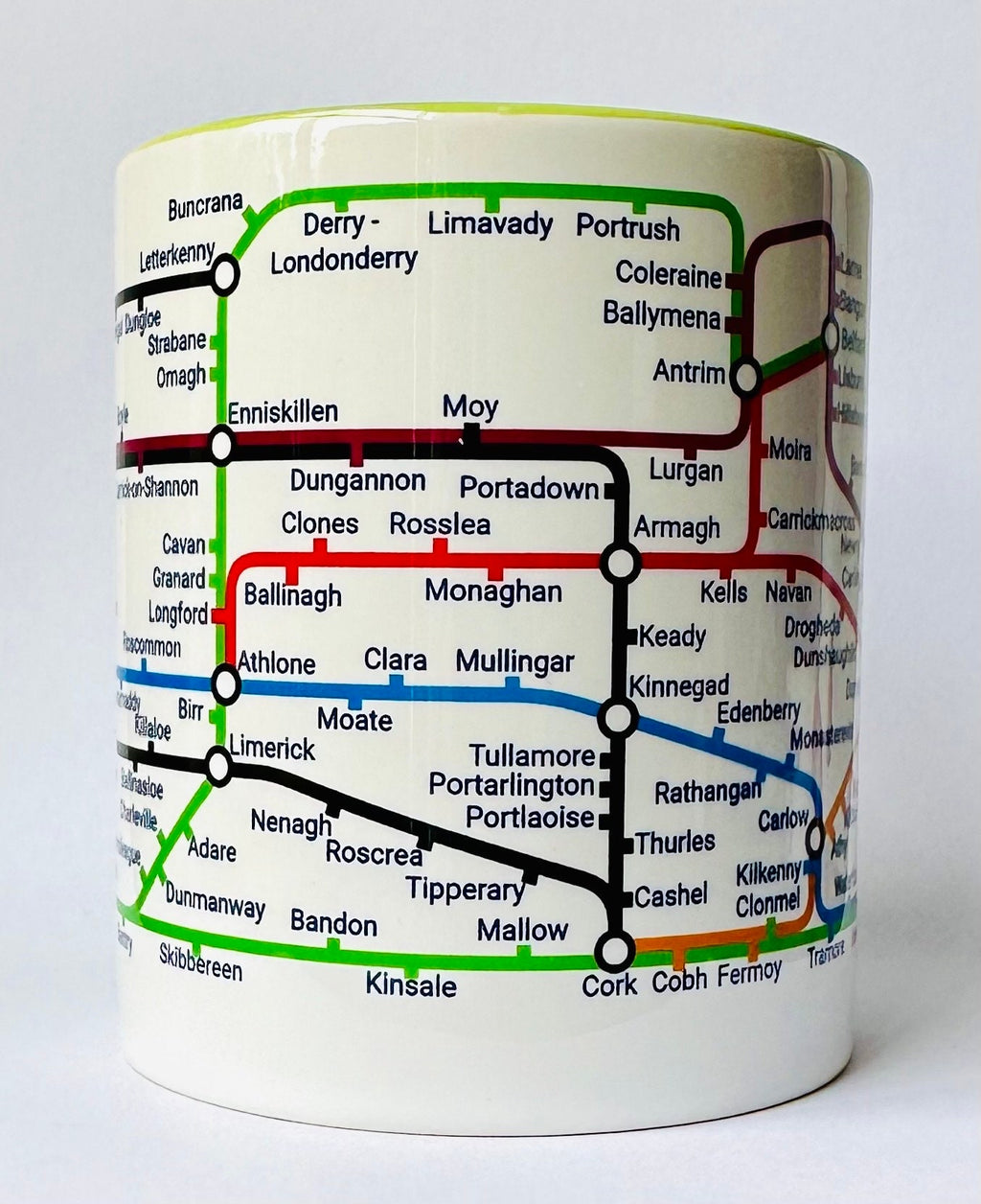 Ireland Metro Map Mug: Unique Irish Gift