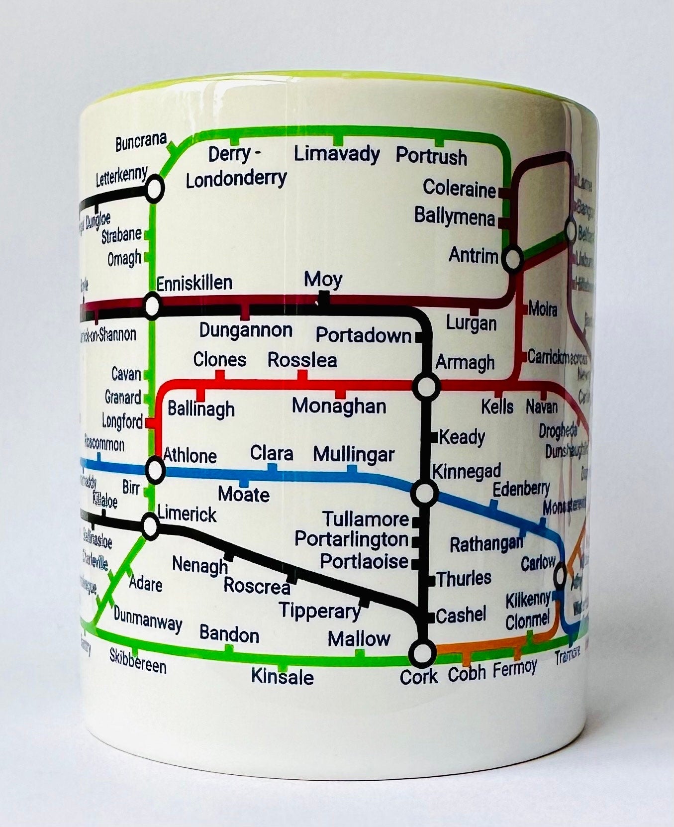 Ireland Metro Map Mug: Unique Irish Gift
