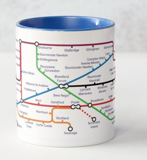 Dorset Metro Mug: UK Towns & Villages Ceramic Coffee Cup