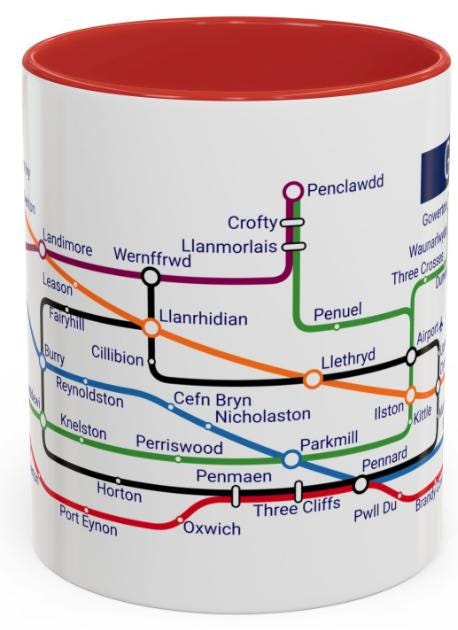 Gower Peninsula Mug: Swansea, Rhossili, and Three Cliffs Bay