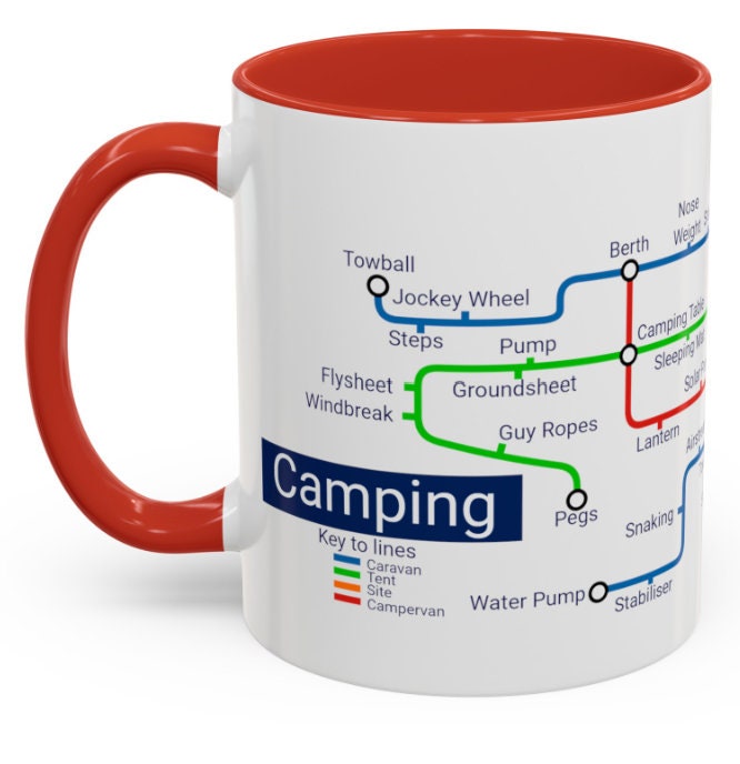 Camping Metro Map Mug: Unique Campervan Gift
