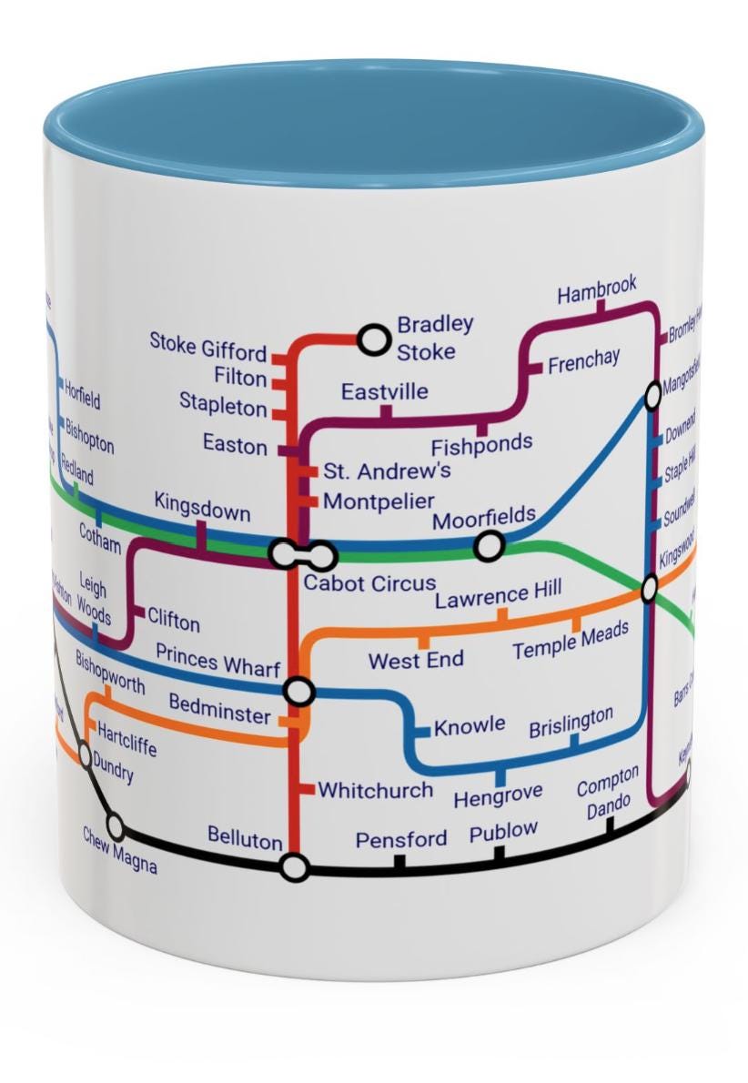 Bristol Metro Mug: Cityscape Coffee Cup - Bristol Gift