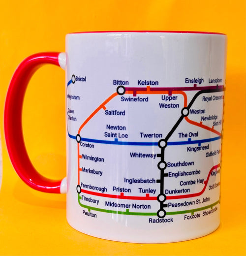 Bath Cityscape Mug: Metro Map Ceramic Coffee Cup