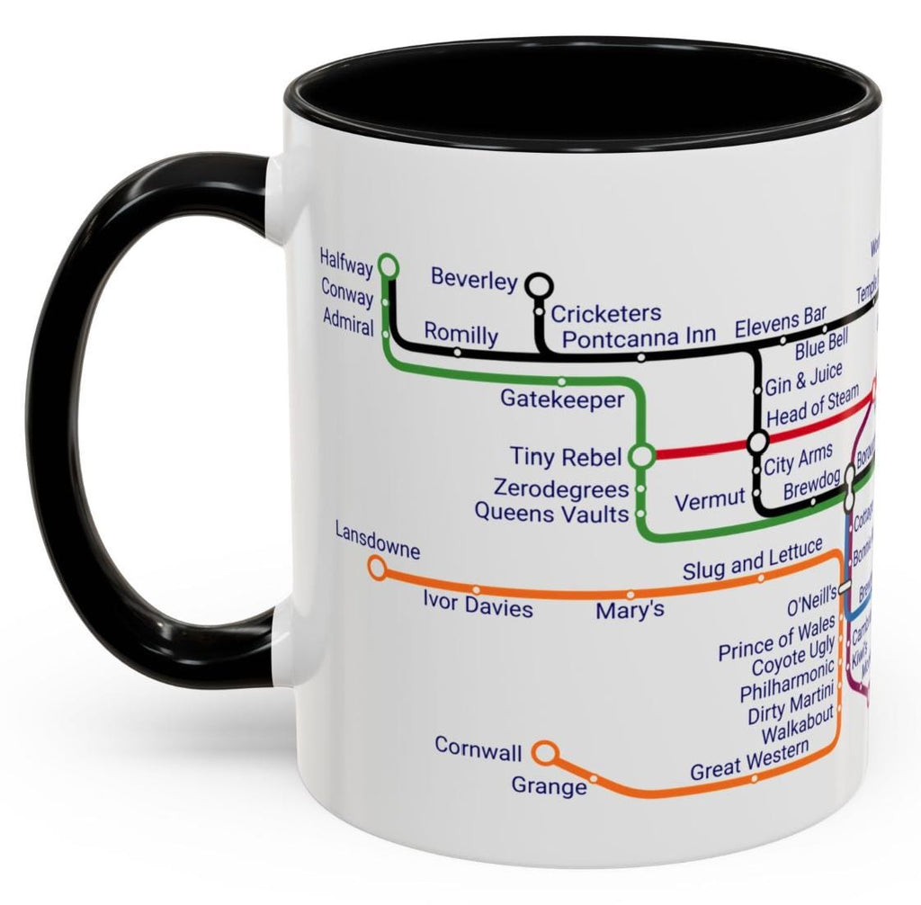 Cardiff Pubs Metro Mug: Ceramic Coffee Mug Souvenir