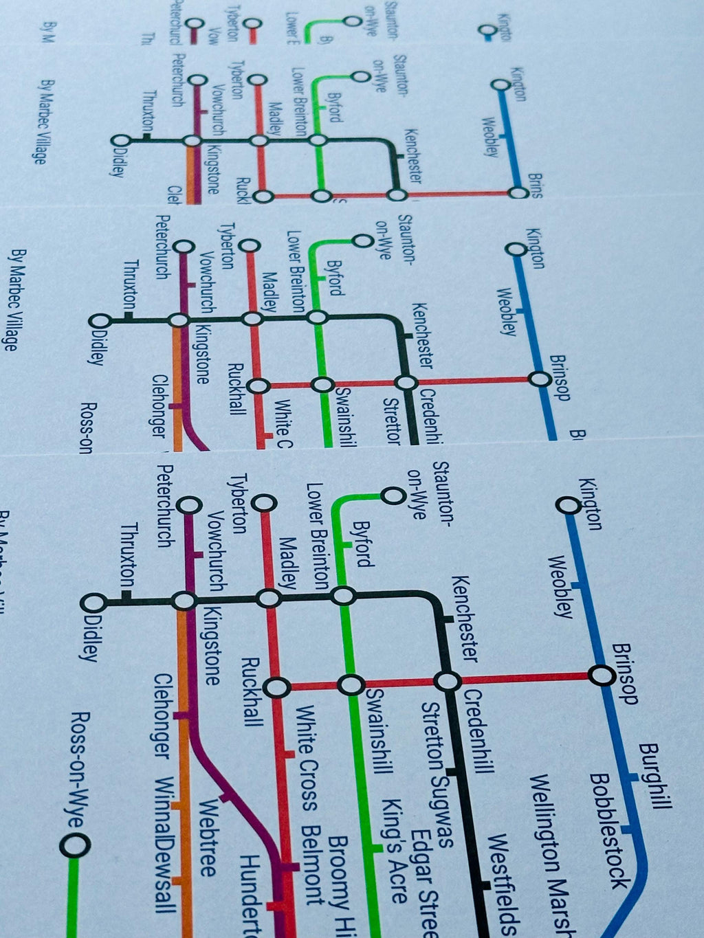 Herefordshire Metro Poster - A4 Print,  350gsm