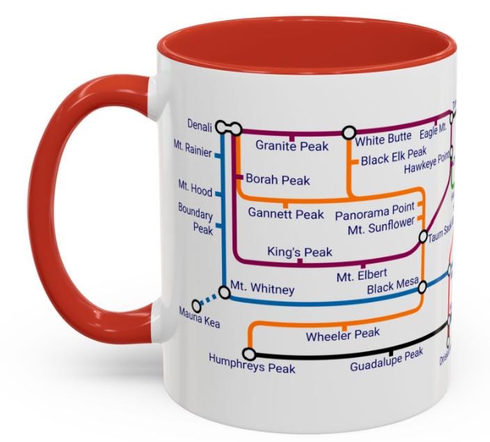 USA Peaks Metro Mug: Mountaineer Gift